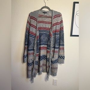 American Eagle Open Front Knit Longline Cardigan